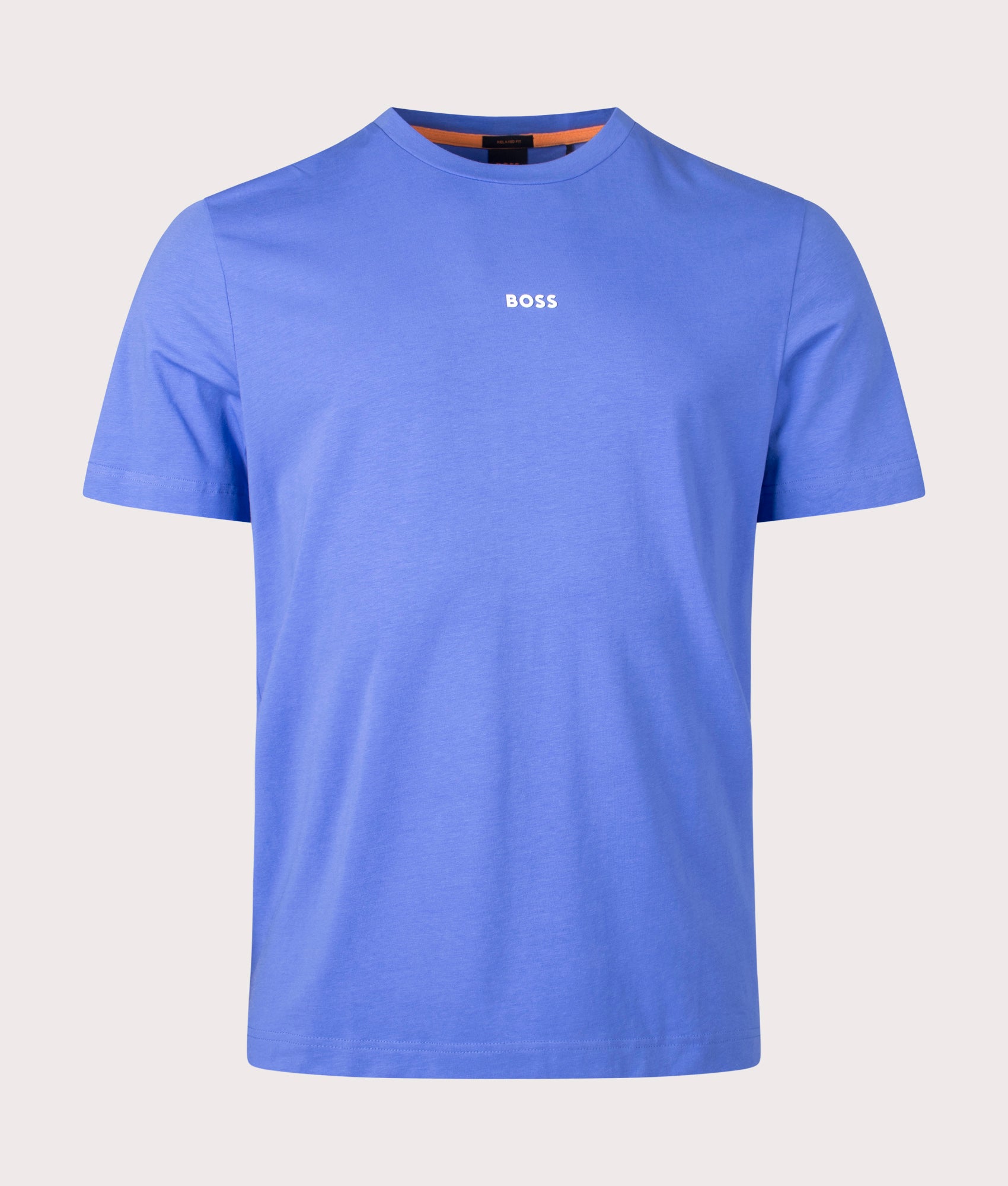 BOSS Relaxed Fit Tchup T-Shirt in Bright Purple Front Shot at EQVVS