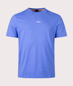 BOSS Relaxed Fit Tchup T-Shirt in Bright Purple Front Shot at EQVVS