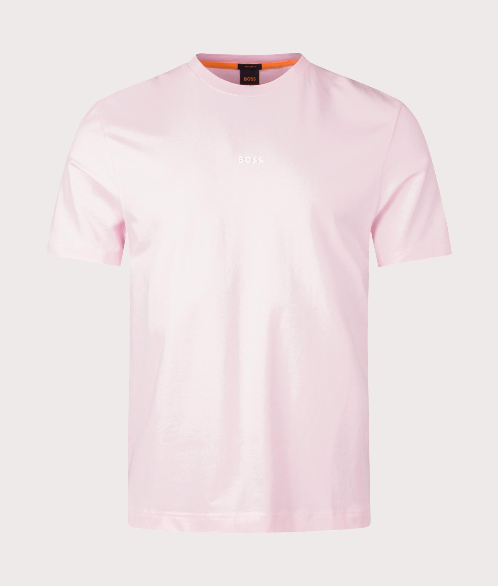 BOSS Relaxed Fit Tchup T-Shirt in Light Pastel Pink Front Shot