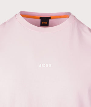 BOSS Relaxed Fit Tchup T-Shirt in Light Pastel Pink Detail Shot