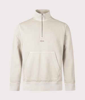 Zefade Quarter Zip Sweatshirt - Light Beige - BOSS - EQVVS