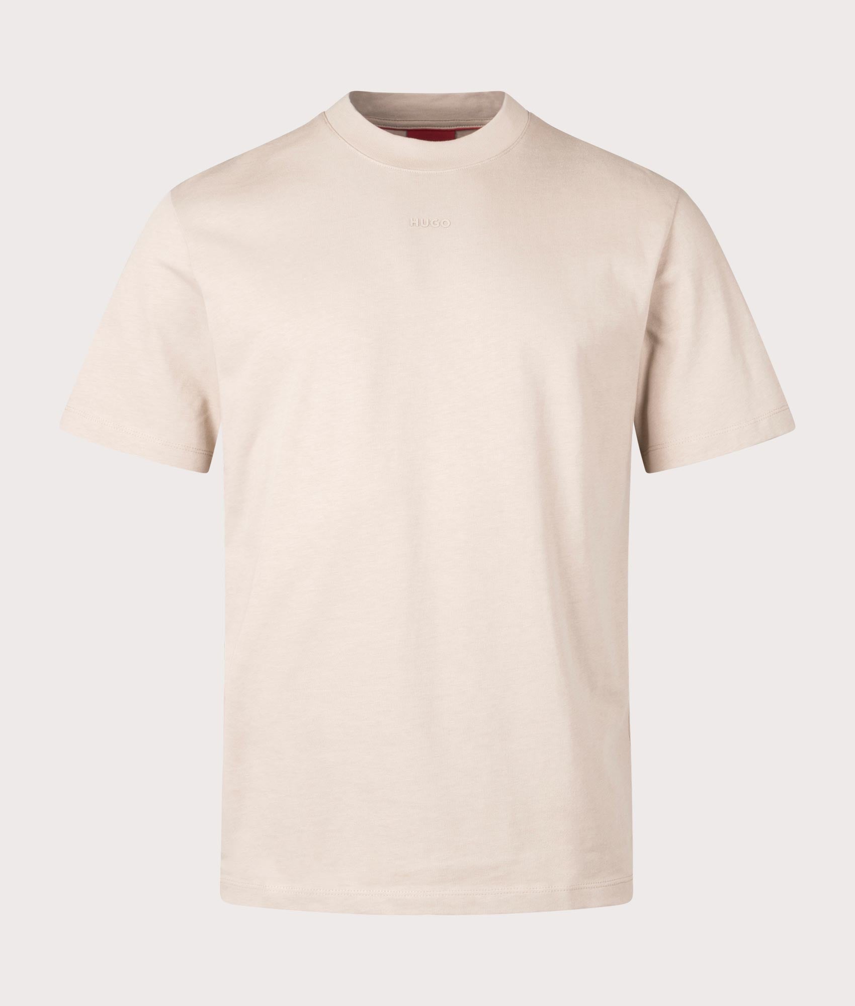 HUGO Relaxed Fit Dapolino T-Shirt in Medium Beige Front Shot at EQVVS