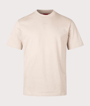 HUGO Relaxed Fit Dapolino T-Shirt in Medium Beige Front Shot at EQVVS