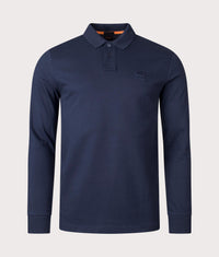 Slim Fit Passerby Long Sleeve Polo Shirt: 404 Dark Blue 