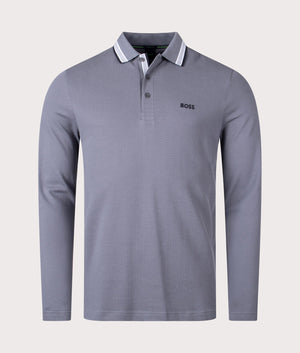 Plisy Long Sleeve Polo Shirt Medium Grey - BOSS - EQVVS