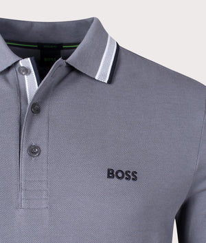 Plisy Long Sleeve Polo Shirt Medium Grey - BOSS - EQVVS