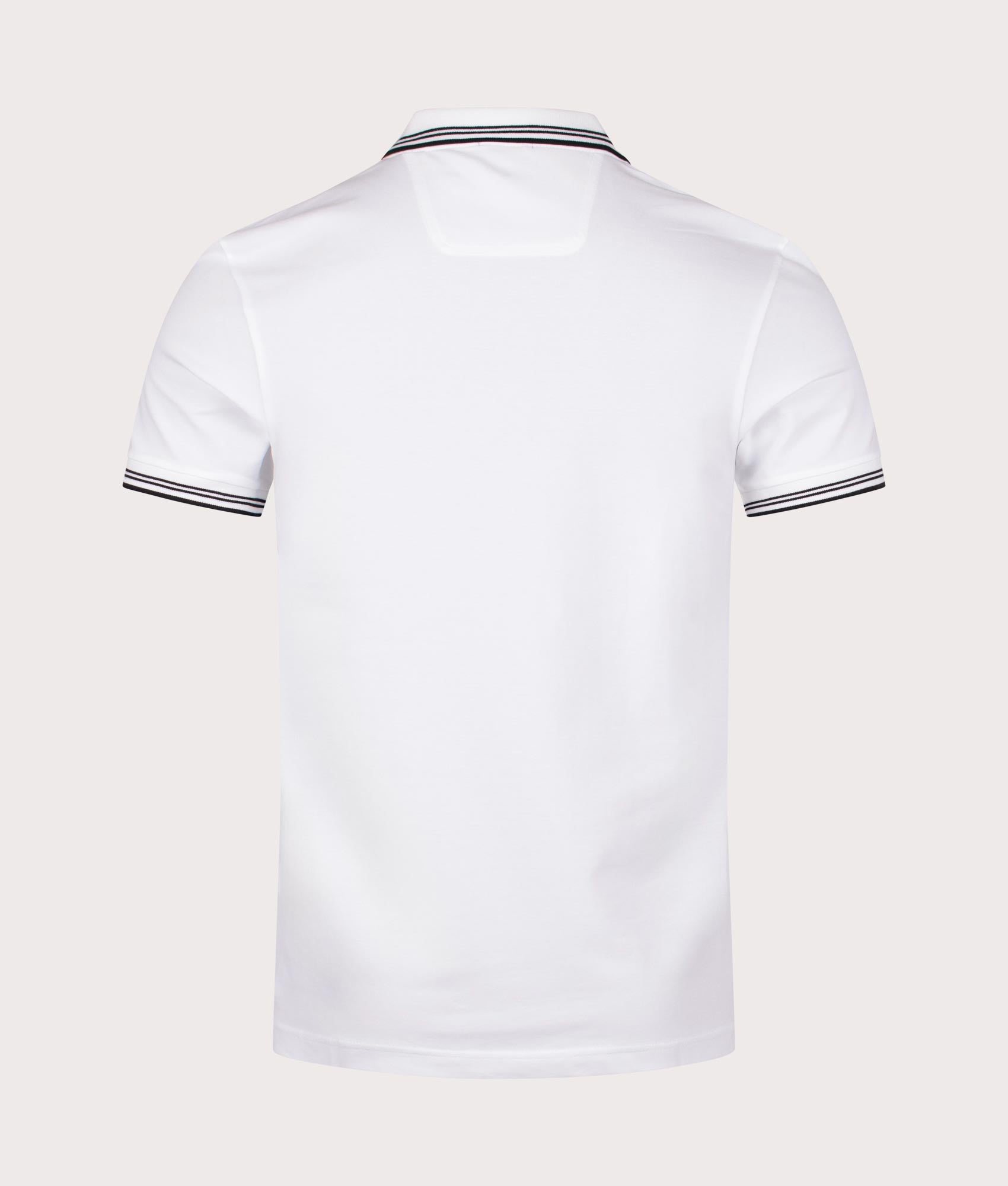 BOSS Slim Fit Paul Polo Shirt in White for men at EQVVS Back Shot