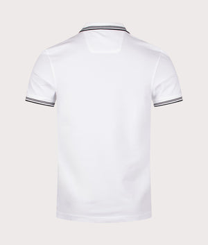 BOSS Slim Fit Paul Polo Shirt in White for men at EQVVS Back Shot
