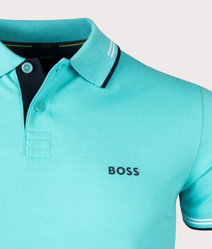 Paul Polo Shirt in Turquoise - BOSS - EQVVS
