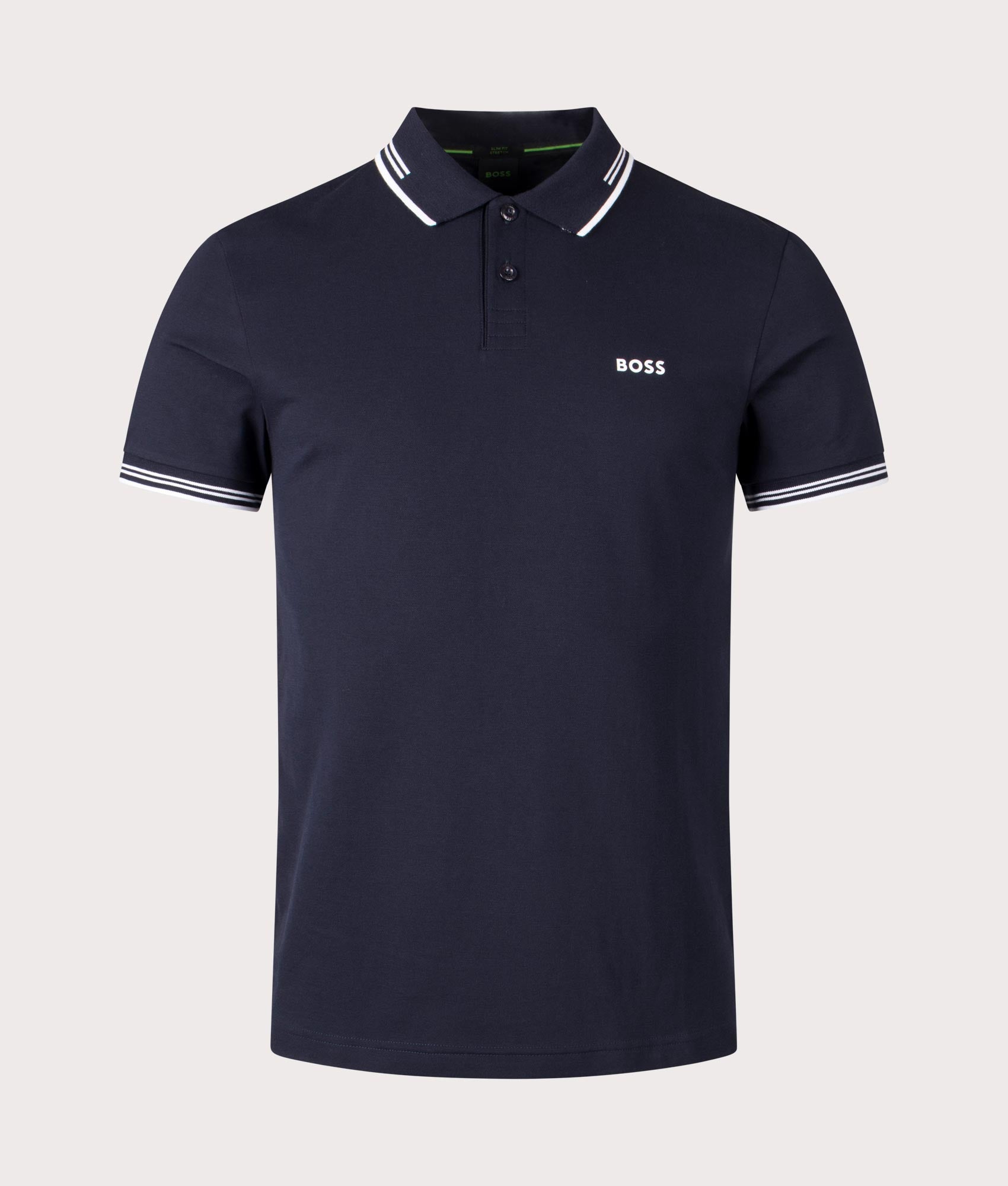 BOSS Slim Fit Paul Polo Shirt in Dark Blue for men at EQVVS Front Shot