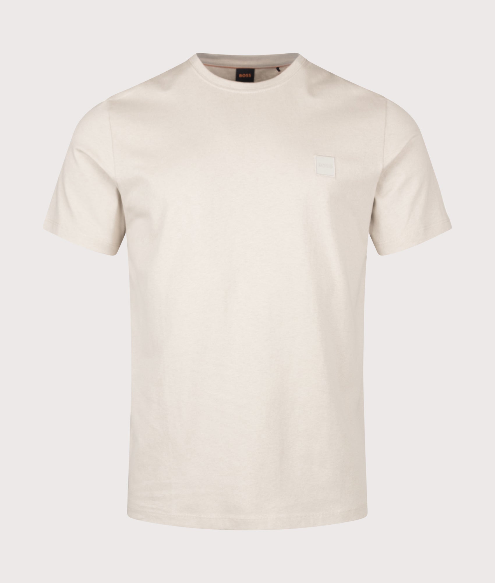 BOSS Regular Fit Tales T-Shirt in Light Beige at EQVVS Menswear. Front shot.