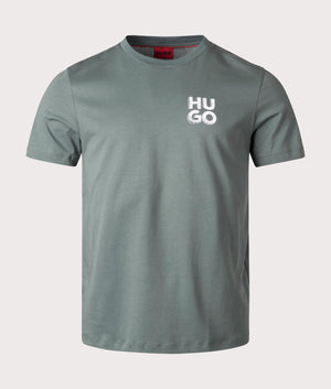 Detzington241 T-Shirt Dark Green, HUGO, EQVVS, Mannequin front shot