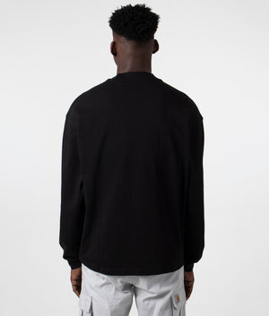 HUGO Daposo T-Shirt in Black, 100% Cotton Back Model Shot at EQVVS