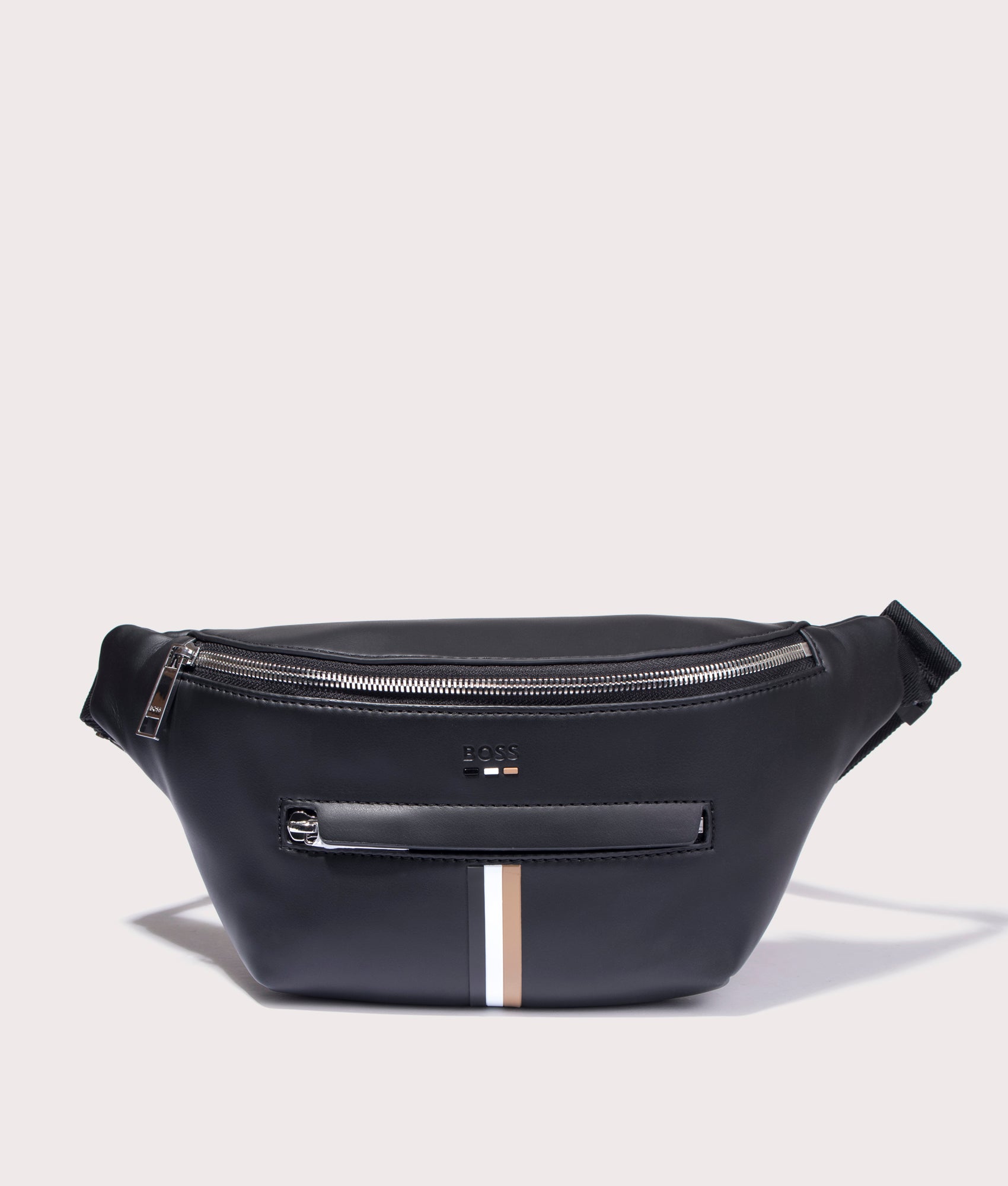 BOSS Ray S Bumbag for Men in Black at EQVVS, Front Shot