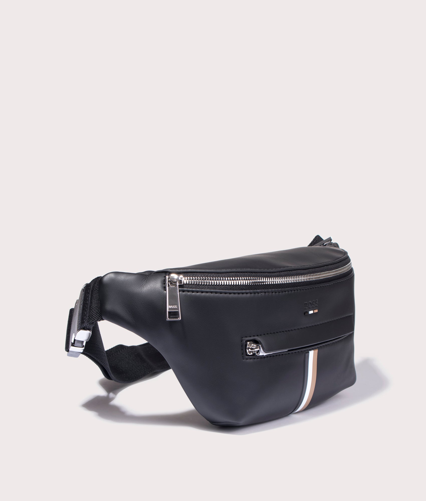BOSS Ray S Bumbag for Men in Black at EQVVS, Angle Shot
