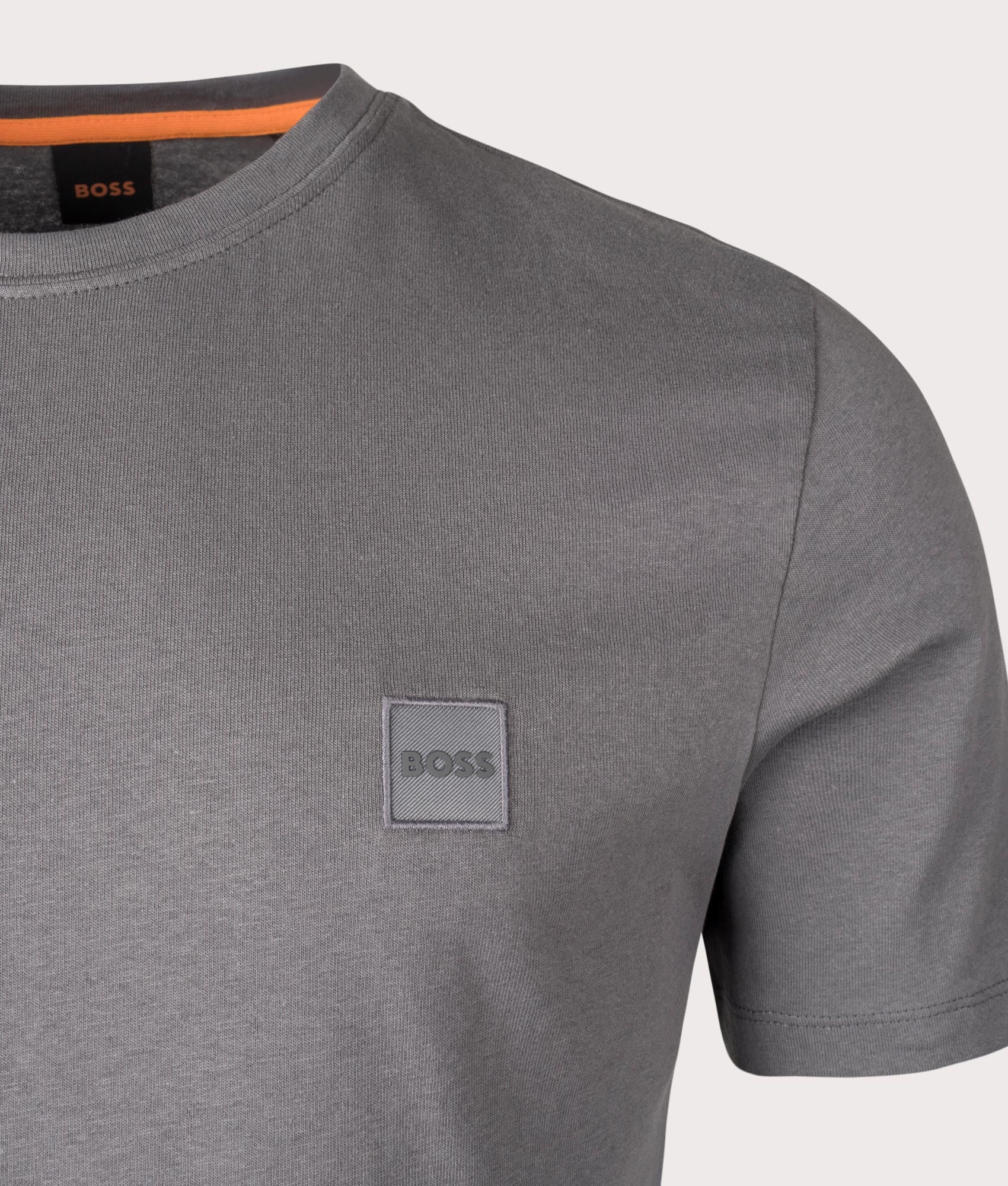BOSS Dark Grey Tales T-Shirt for men, 100% Cotton, at EQVVS Detail Shot