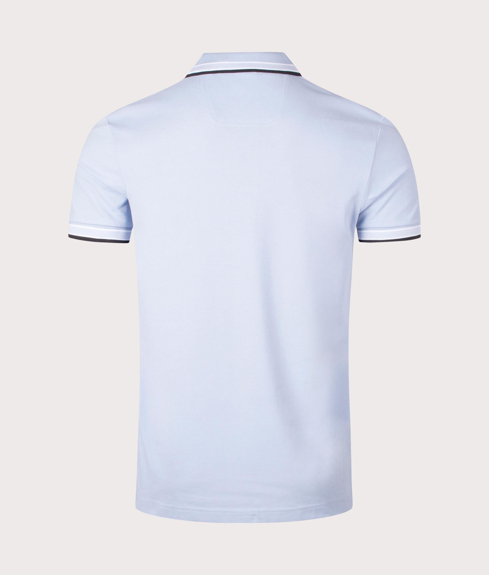 Paddy Polo Shirt in Bright Purple by Boss. EQVVS Back Angle Shot.