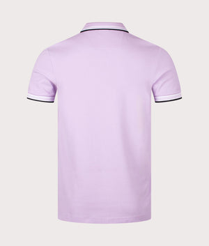 Paddy Polo Shirt in Open Purple by Boss. EQVVS Back Angle Shot.