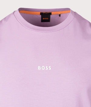 Tchup T-Shirt in Light Pastel Purple by Boss. EQVVS Detail Shot.