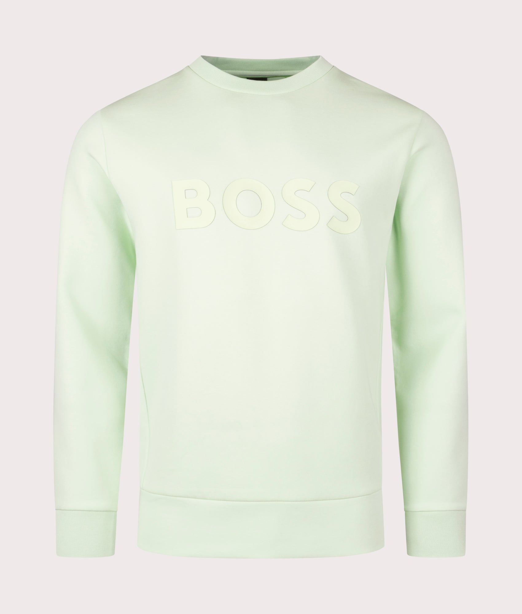 Salbo Sweatshirt in Open Green by Boss. EQVVS Front Angle Shot.