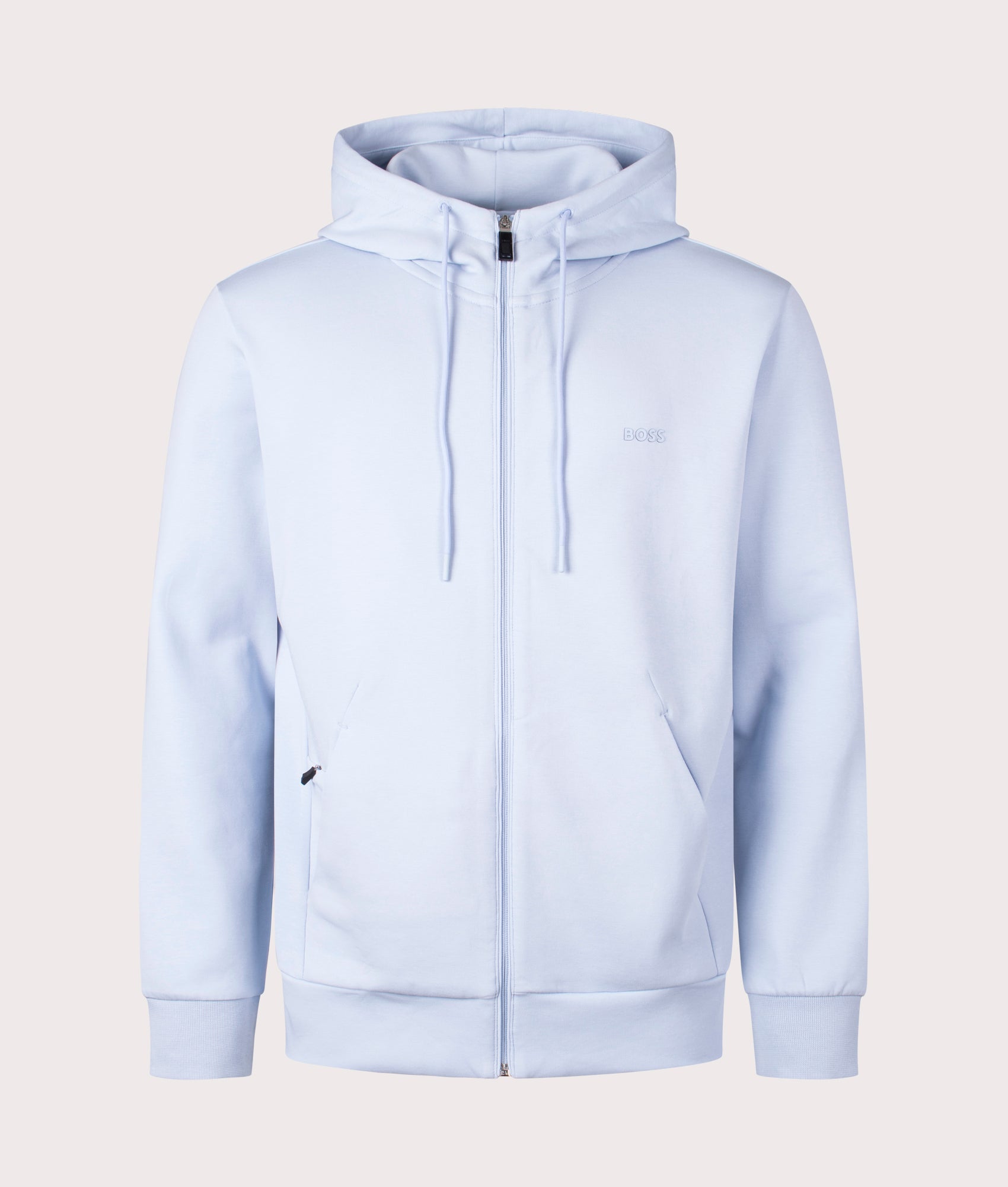 Soody Hoodie in Bright Purple by Boss. EQVVS Front Angle Shot.