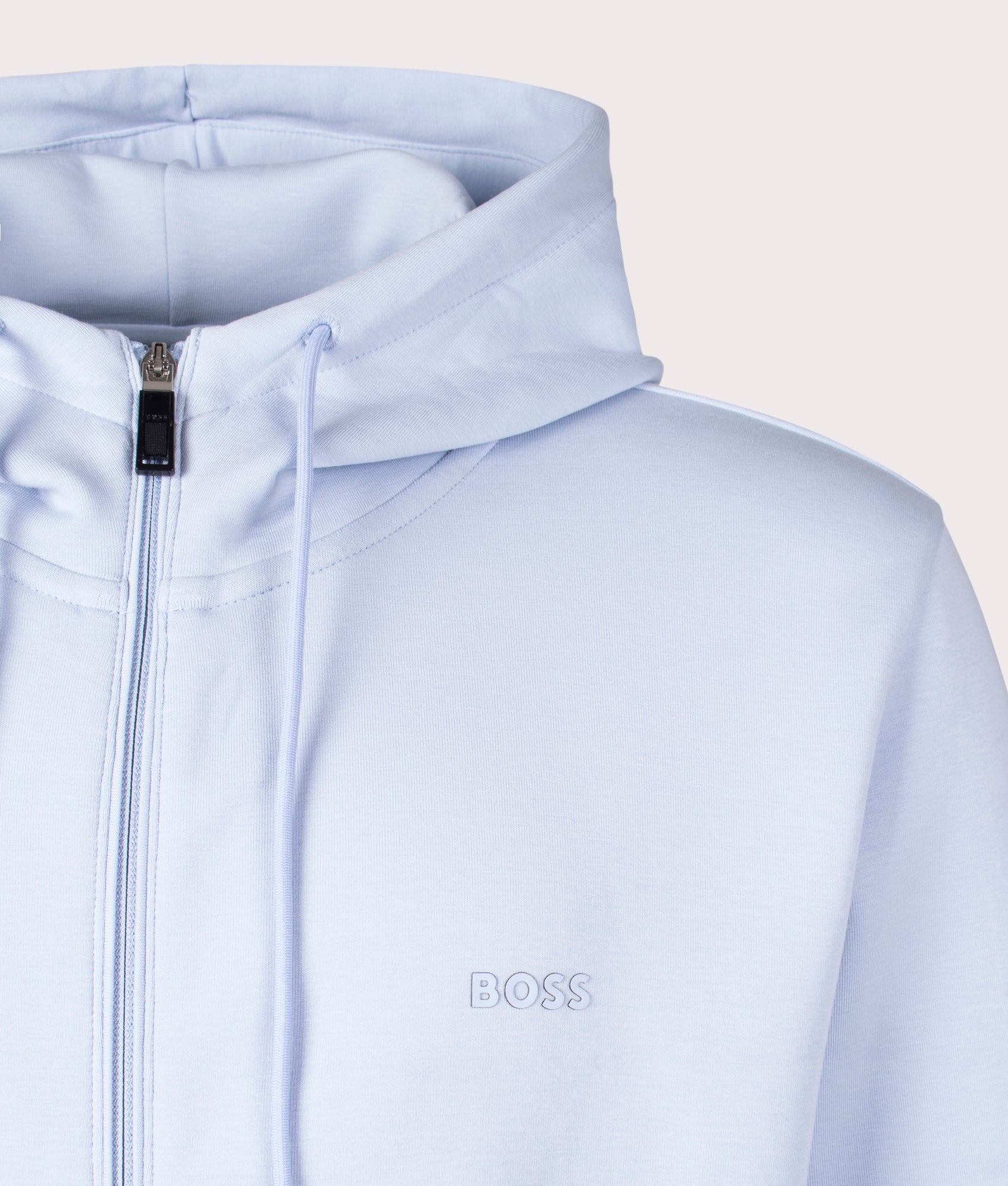 Soody Hoodie in Bright Purple by Boss. EQVVS Detail Shot.