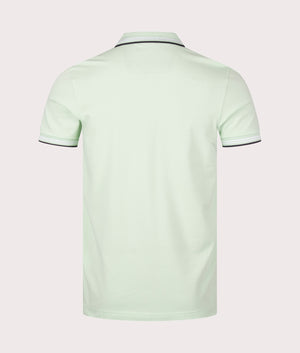 Slim Fit Paul Polo Shirt in Open Green by Boss. EQVVS Back Angle Shot.