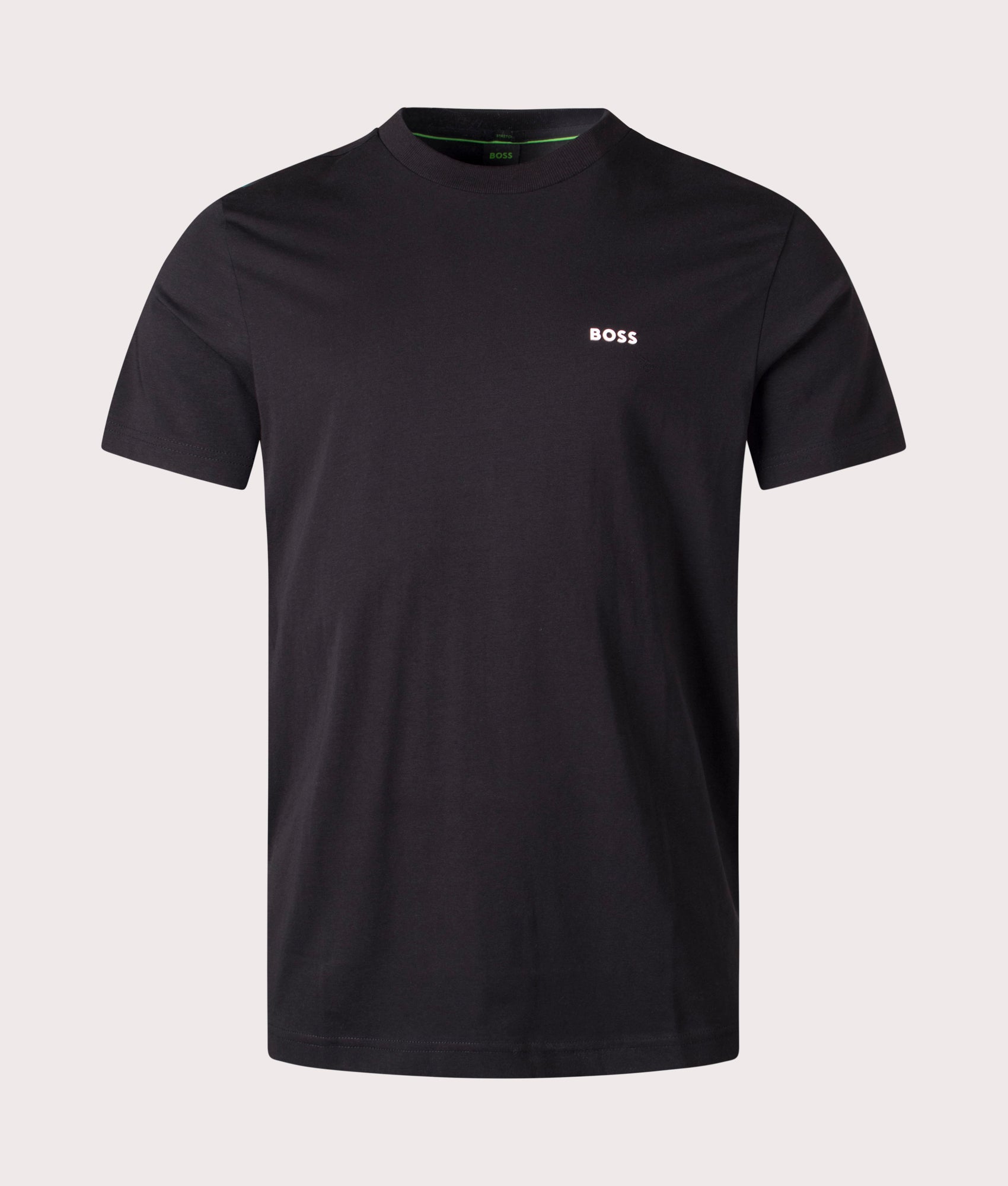 Tee T-Shirt in Black by Boss. EQVVS Front Angle Shot.