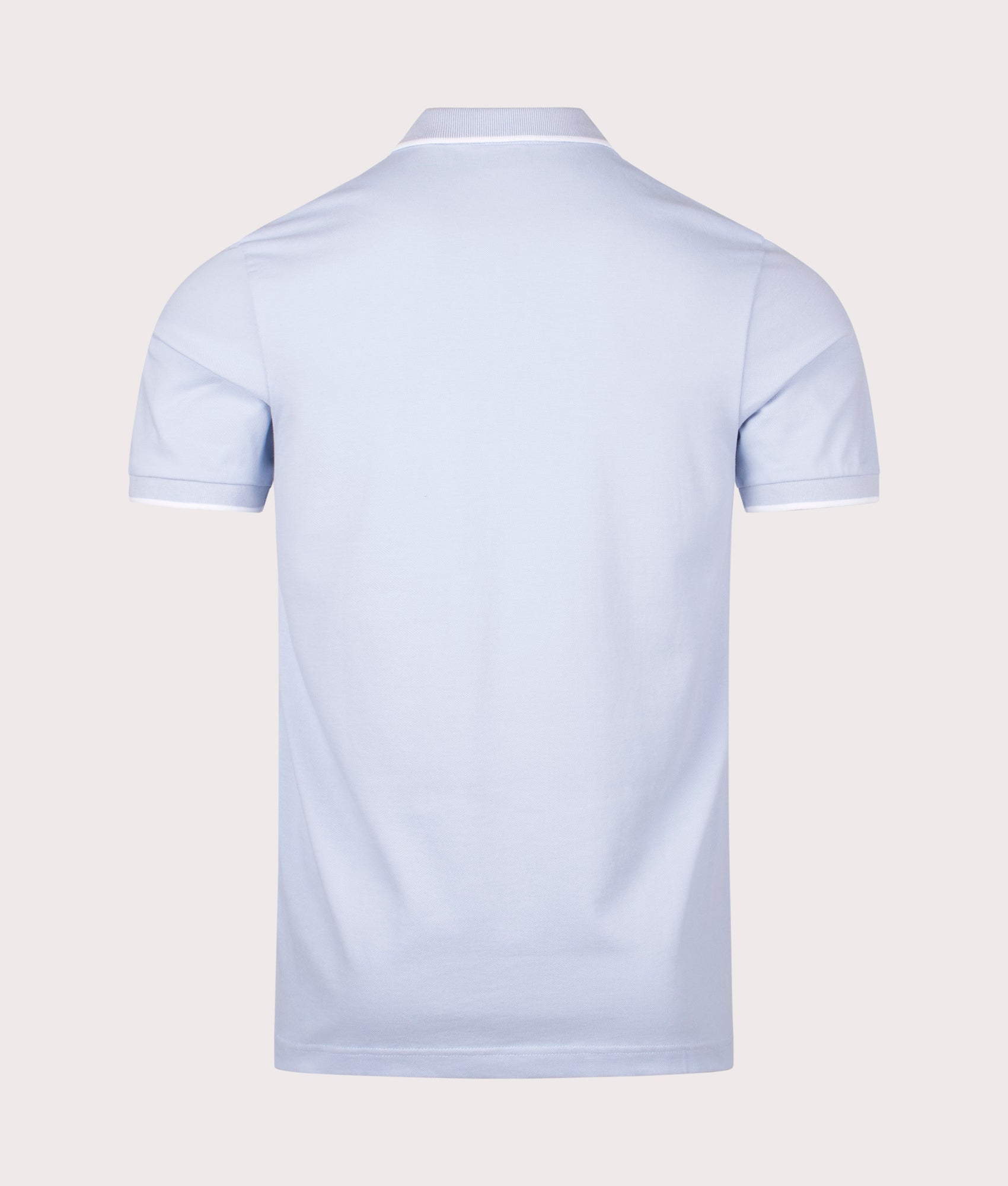 Slim Fit Passertip Polo Shirt in Open Blue by Boss. EQVVS Back Angle Shot.