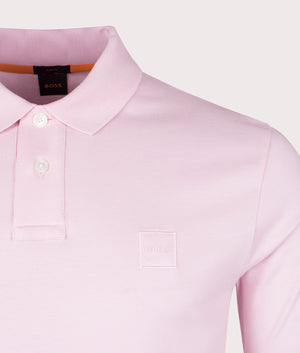Passerby Polo Shirt in Light Pastel Pink by Boss. EQVVS Detail Shot