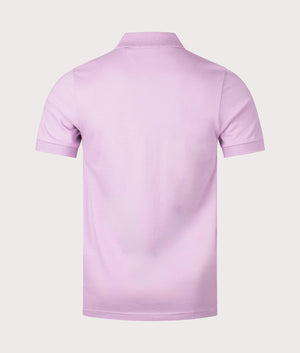 Slim Fit Passenger Polo Shirt in Light Pastel Purple by Boss. EQVVS Back Angle Shot.