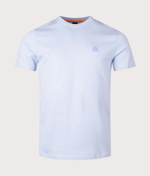 Relaxed Fit Tales T-Shirt in Open Blue by Boss. EQVVS Front Angle Shot.