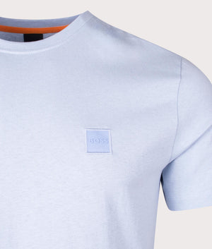 Relaxed Fit Tales T-Shirt in Open Blue by Boss. EQVVS Detail Shot.