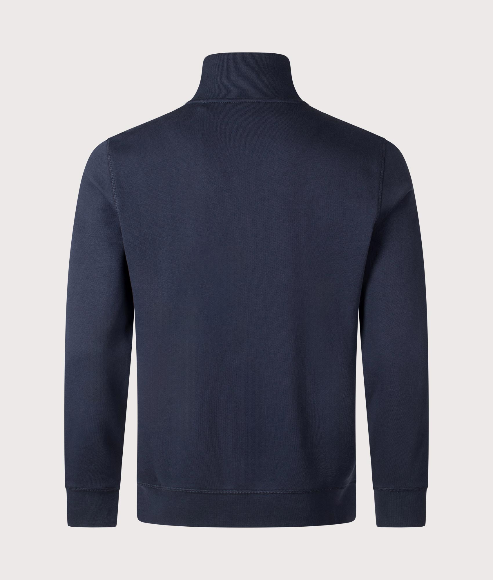 Relaxed Fit Zestart Zip Through Sweatshirt. Shot by EQVVS. Back shot.