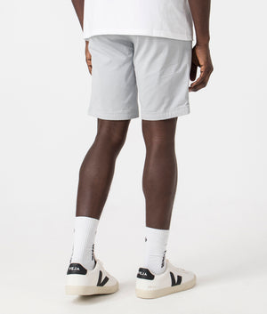 BOSS Slim Fit Chino Shorts in Light/Pastel Grey. Back angle shot at EQVVS.