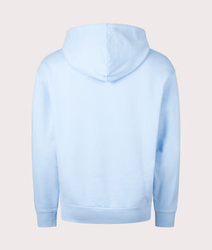 WeSmall Logo Hoodie in Open Blue by Boss. EQVVS Back Angle Shot.