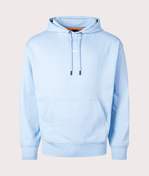 WeSmall Logo Hoodie in Open Blue by Boss. EQVVS Front Angle Shot.