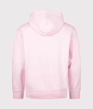 WeSmall Logo Hoodie in Light Pastel Pink by Boss. EQVVS Back Angle Shot.