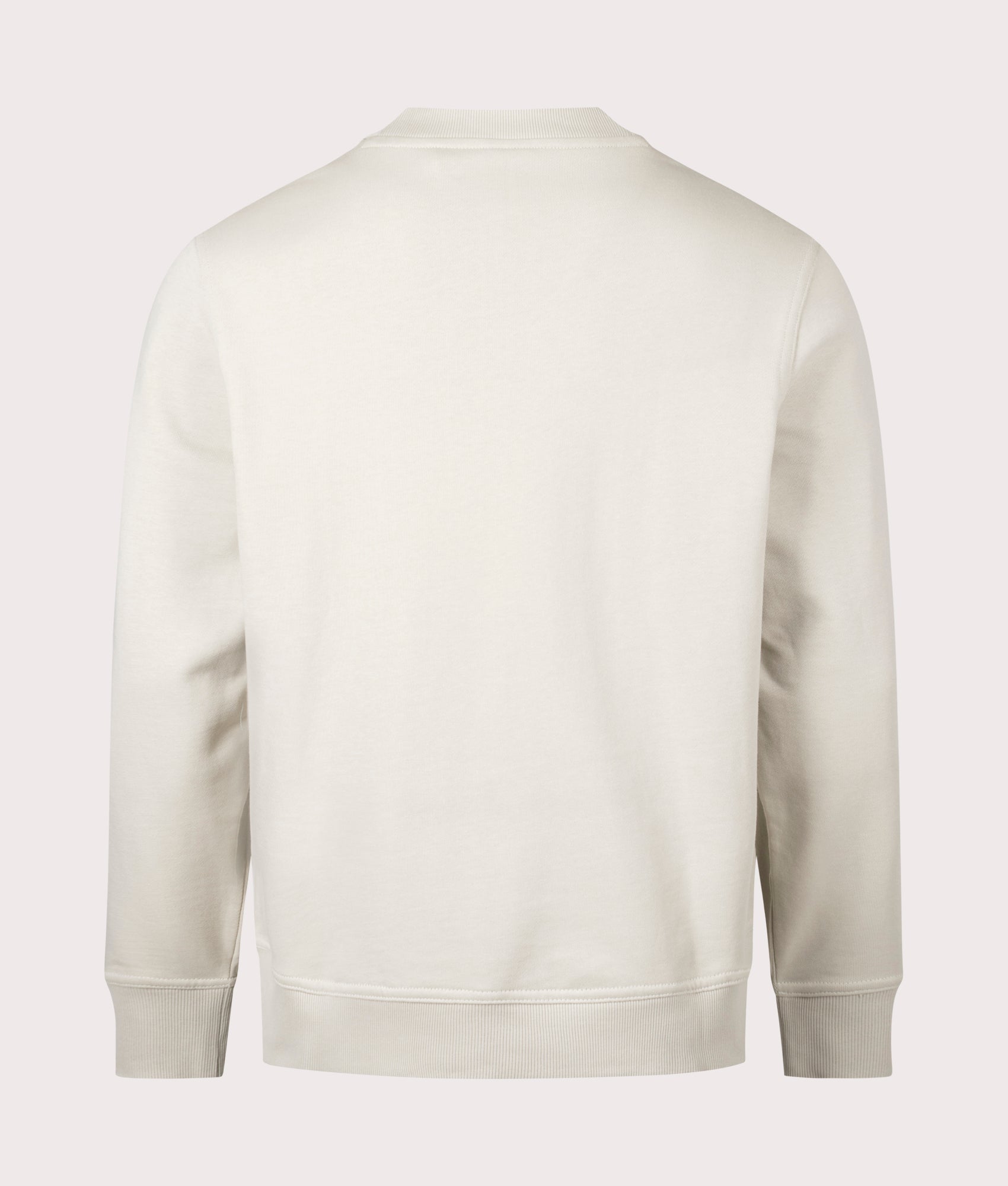 WeSmall Crew Sweatshirt in Light Beige by Boss. EQVVS Back Angle Shot.