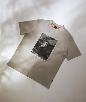 Te Kalt T-Shirt in Light Beige by Boss. EQVVS Campaign Shot.