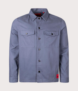 Enalu Overshirt in Open Blue by Hugo. EQVVS Front Angle Shot.