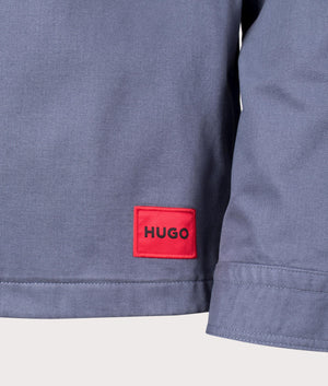 Enalu Overshirt in Open Blue by Hugo. EQVVS Detail Shot.