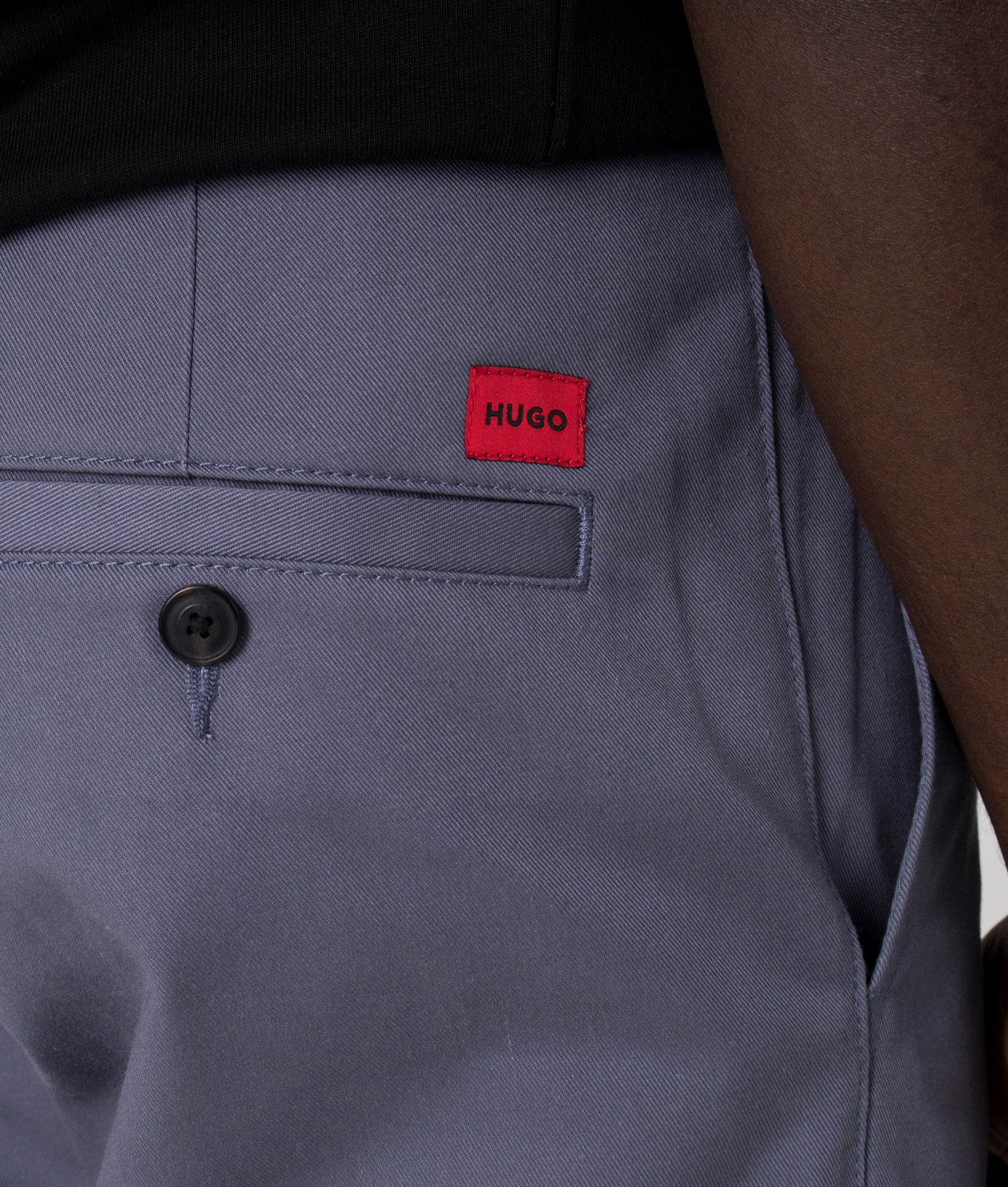 HUGO Darik241 Shorts in 462 open blue Detail shot at EQVVS