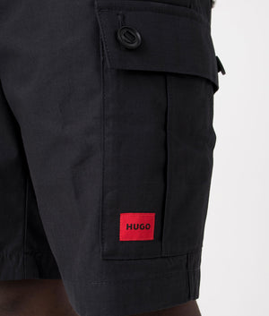 Garlio242 Shorts in Black by Hugo. EQVVS Detail Shot.