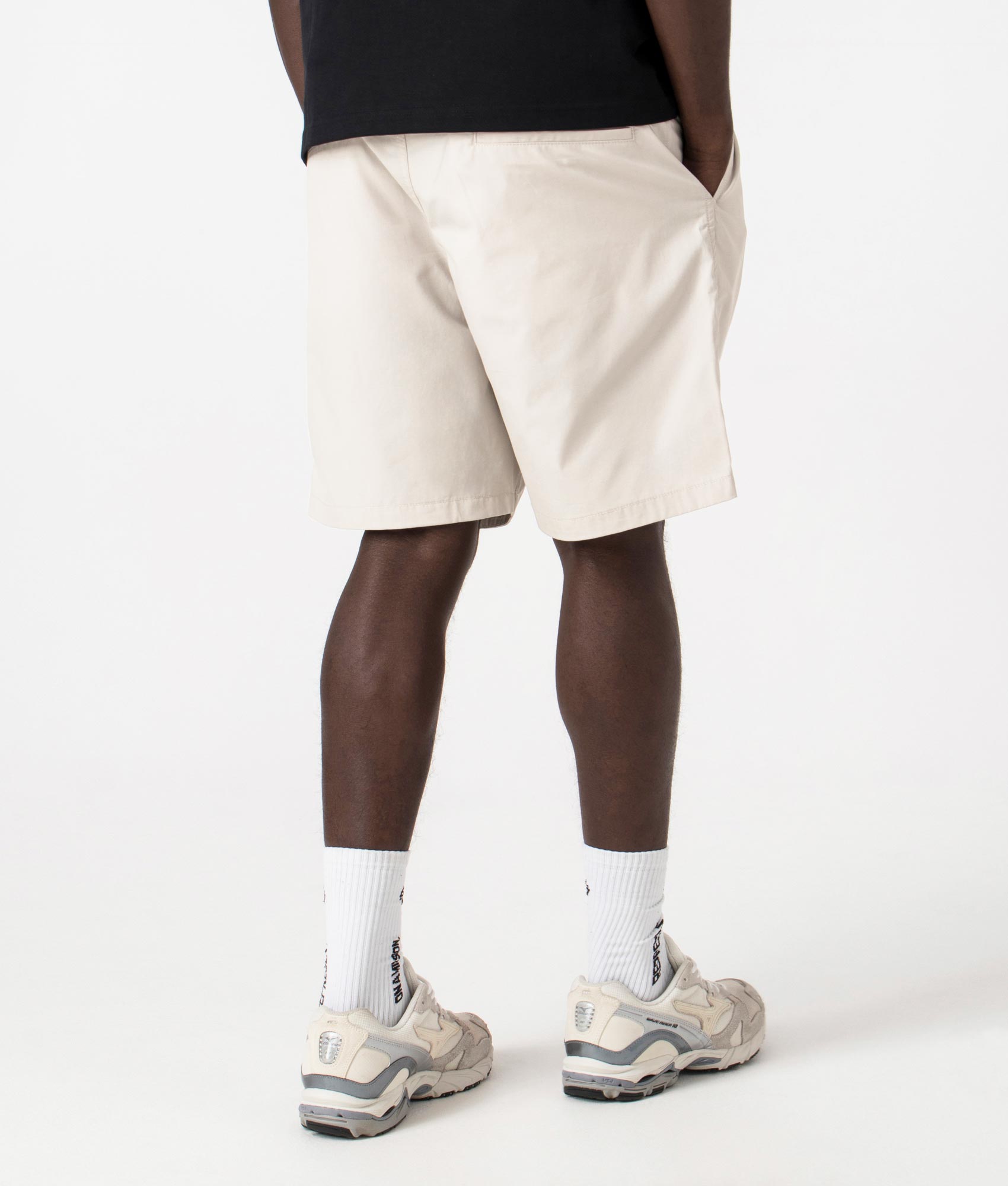 Dan 242 Shorts in Light Pastel Grey by Hugo. EQVVS Back Angle Shot.