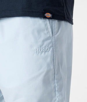 Dan 242 Shorts in Light Pastel Blue by Hugo. EQVVS Detail  Shot.