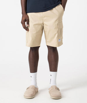 Giulio 242 Chino Shorts in Medium Beige by Hugo. EQVVS Front Angle Shot.