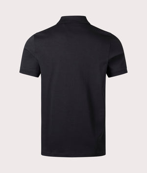 Dalomino Polo Shirt in Black by Hugo. EQVVS Back Angle Shot.