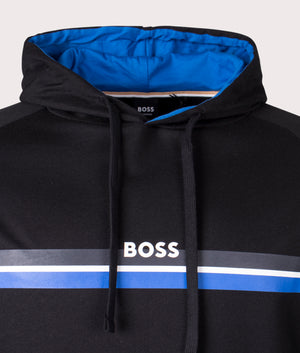 Authentic Hoodie in Black by Boss. EQVVS Detail Shot.
