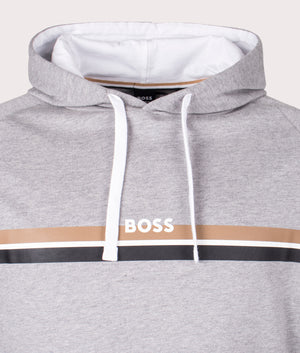 Authentic Hoodie in Medium Grey by Boss. EQVVS Detail shot.